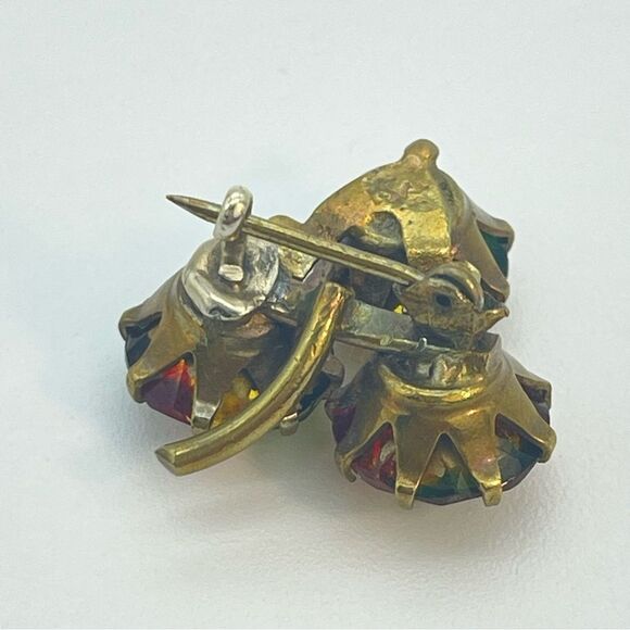 Vintage Watermelon Rivoli Rhinestone Grape Cluster Brooch | Antique pin - Picture 9 of 10